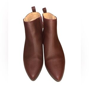 Rich Brown Textured Ankle Boots - NEW